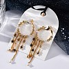 Brass Tassel Hoop Earrings EJEW-R014-10G-3