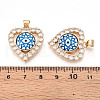 Brass Micro Pave Clear Cubic Zirconia Pendants for Women KK-T070-93A-01-3