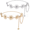 Gorgecraft 2Pcs 2 Colors Alloy Link Chain Belts AJEW-GF0009-21B-1