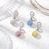Round Resin Imitation Cat Eye Pendant Decorations HJEW-JM03047-01-1