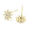 Brass Micro Pave Clear Cubic Zirconia Stud Earrings for Women EJEW-S217-E06-2