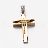 Men's Jewelry 201 Stainless Steel Cross Pendants STAS-F010-44G-1