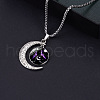 Alloy & Glass Luminous Moon Constellation Pendant Necklaces WG12A0F-05-1