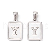 304 Stainless Steel Pave Shell Pendants STAS-G327-01P-Y-1