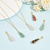 15Pcs Teardrop Mixed Natural Gemstone Charm Locking Stitch Markers HJEW-AB00650-4