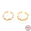 925 Sterling Silver Cuff Earrings EJEW-H124-05G-4