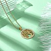 304 Stainless Steel Crystal Rhinestone Tree of Life Pendant Necklaces for Women NJEW-P327-03G-1