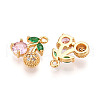 Brass Micro Pave Cubic Zirconia Charms KK-N262-110B-G-2