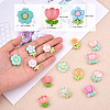 28Pcs 14 Styles Opaque & Translucent Floral Resin Cabochons JX252A-2