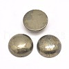 Half Round Natural Pyrite Cabochons X-G-I125-09-10x4mm-1