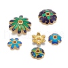 Mixed Brass Enamel Bead Caps KK-L124-09G-RS-1