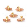 Natural Sunstone Double Terminal Pointed Pendants G-P481-01G-01-1