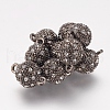 Alloy Rhinestone Magnetic Clasps with Loops X-RB-H116-2-B-1