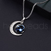 Alloy & Glass Luminous Moon Constellation Pendant Necklaces WG12A0F-12-1