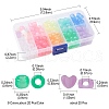200Pcs 10 Colors Transparent & Luminous Plastic Beads KY-YW0001-50-3