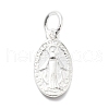 925 Sterling Silver Oval Miraculous Medal Virgin Charms STER-S009-05S-1