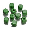 Spray Painted Wooden Beads WOOD-P021-01C-28-1