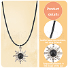 ANATTASOUL 5Pcs 5 Colors Alloy Sun with Resin Pendant Necklaces Set with Wax Cords NJEW-AN0001-74-3