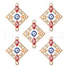 Alloy Enamel Connector Charms with Synthetic Turquoise FIND-YW0003-52-1