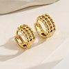 Sweet and Petite Round with Rhombus Brass Hoop Earrings EC3241-2