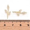 Brass Micro Pave Clear Cubic Zirconia Connector Charms KK-T074-54G-3