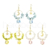3 Pairs 3 Styles Natural Mixed Stone & Brass Dangle Earrings EJEW-TA00551-1