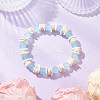 Transparent Glass Round Beads & Natural White Shell & Wood Beads Stretch Bracelets for Men Women BJEW-JB11846-02-1