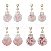 Natural Scallop Shell Dangle Stud Earrings EJEW-TA00628-2