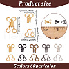 GOMAKERER 300Pcs 5 Colors Brass Interlocking Clasps FIND-GO0002-45-2