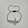 Shiny Cross Crystal Rhinestone Adjustable Nylon Cord Braided Bracelets for Women GP1640-1