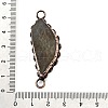 Brass Pave Natural Labradorite Feather Connector Charms G-Q350-03A-3