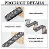 10 Yards Ethnic Style Polyester Jacquard Flower Ribbon OCOR-WH0078-185B-4