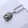 Vintage Punk Men's Stainless Steel Indian Eagle Pendant Necklaces BQ9040-1