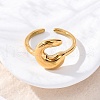 304 Stainless Steel Open Cuff Rings for Women RJEW-M060-01G-03-2