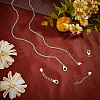 Beebeecraft 3Pcs 3 Style 925 Sterling Silver Extender Chains with Heart Charms STER-BBC0001-05-5