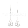 999 Fine Silver Star Ear Threads EJEW-P296-01S-1