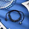 Baking Painted Glass Round Beads Braided Bead Bracelets BJEW-JB11974-01-1