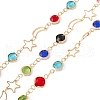 Handmade Eco-friendly Brass Moon & Star & Flat Round Link Chain CHC-E025-53G-1