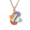 8Pcs 8 Styles Ocean Theme Alloy Enamel Fish Pendant Necklaces NJEW-JN05228-4