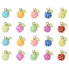 Handmade Nylon Wired Glass Beaded Pendants with Acrylic Charms and 304 Stainless Steel Open Jump Rings PALLOY-CJ00108-1