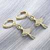 Brass Micro Pave Clear Cubic Zirconia Hoop Earrings EJEW-F362-15G-2