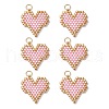 10Pcs MIYUKI Delica Glas Seed Beaded Heart Pendants PALLOY-MZ00701-2