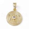 Rack Plating Brass Cubic Zirconia Pendants KK-M236-07G-1