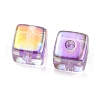 UV Plating Transparent Acrylic European Beads OACR-F004-10A-3