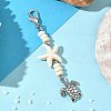 7Pcs Ocean Theme Synthetic Turquoise Pendant Decorations HJEW-JM03428-4