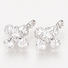 Brass Cubic Zirconia Charms X-ZIRC-Q002-152P-1