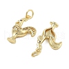 Brass With Cubic Zirconia Pendants KK-Q006-02G-2