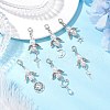 6Pcs 6 Styles Alloy Beaded & Polymer Clay Pave Rhinestone Beaded & Glass Beaded Pendant Decoration HJEW-JM03069-1
