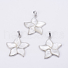 Natural White Shell Mother of Pearl Shell Pendants SSHEL-L008-24B-1
