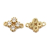 Rack Plating Brass Pave Cubic Zirconia Connector Charms KK-O142-44G-2